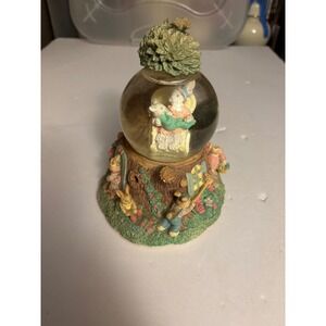 Cute Bunny Rabbit Treehouse Snow Globe Musical Water Ball Cute Decor Gift Idea